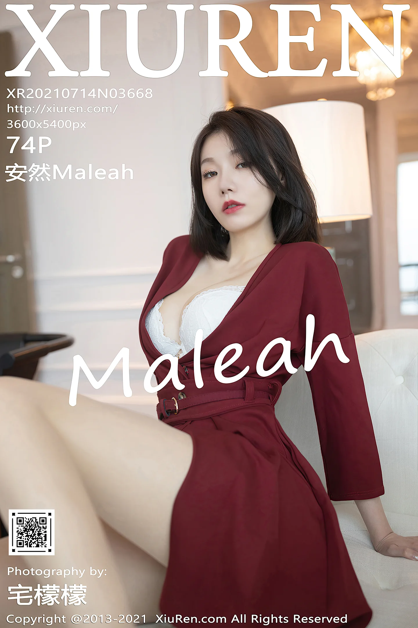 [XiuRen秀人网]VOL.3668 模特安然Maleah私房人妻主题半脱露性感内衣秀完美身材诱惑写真74P-秀人网官方网站